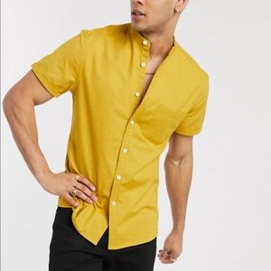 Short sleeve grandad collar shirt